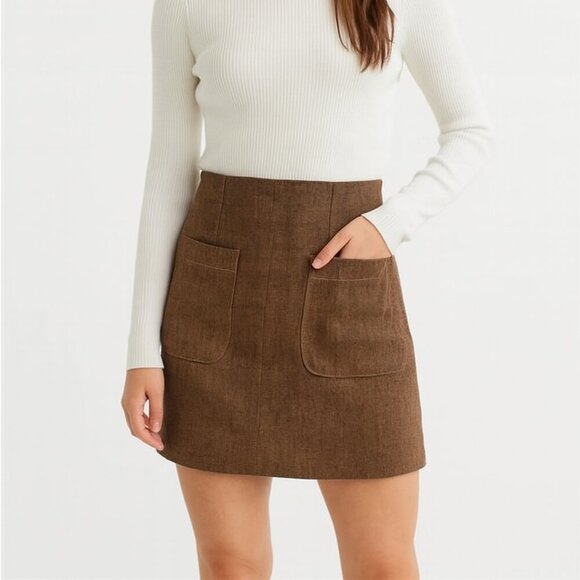 GAP Dresses & Skirts - Business Casual Brown Pencil Mini Skirt Gap Size 0 Office